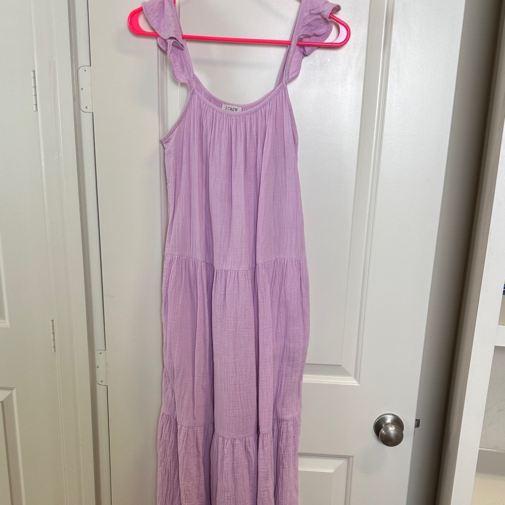 J. Crew Purple Maxi Dress with Ruffle Straps